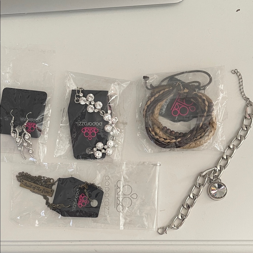 Bundle of 5 Paprazzi Jewelry Set with Silver and Brown Accents new